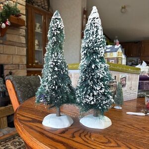 DEPT 56 2 15” SNOW COVRED  SPRUCE TREES